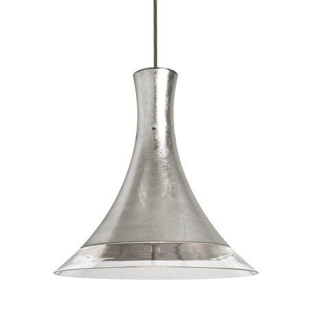 Besa Lighting Rio Cord Pendant, Silver Foil/Clear, Bronze Finish, 1x60W Incandescent 1JT-RIOSF-BR